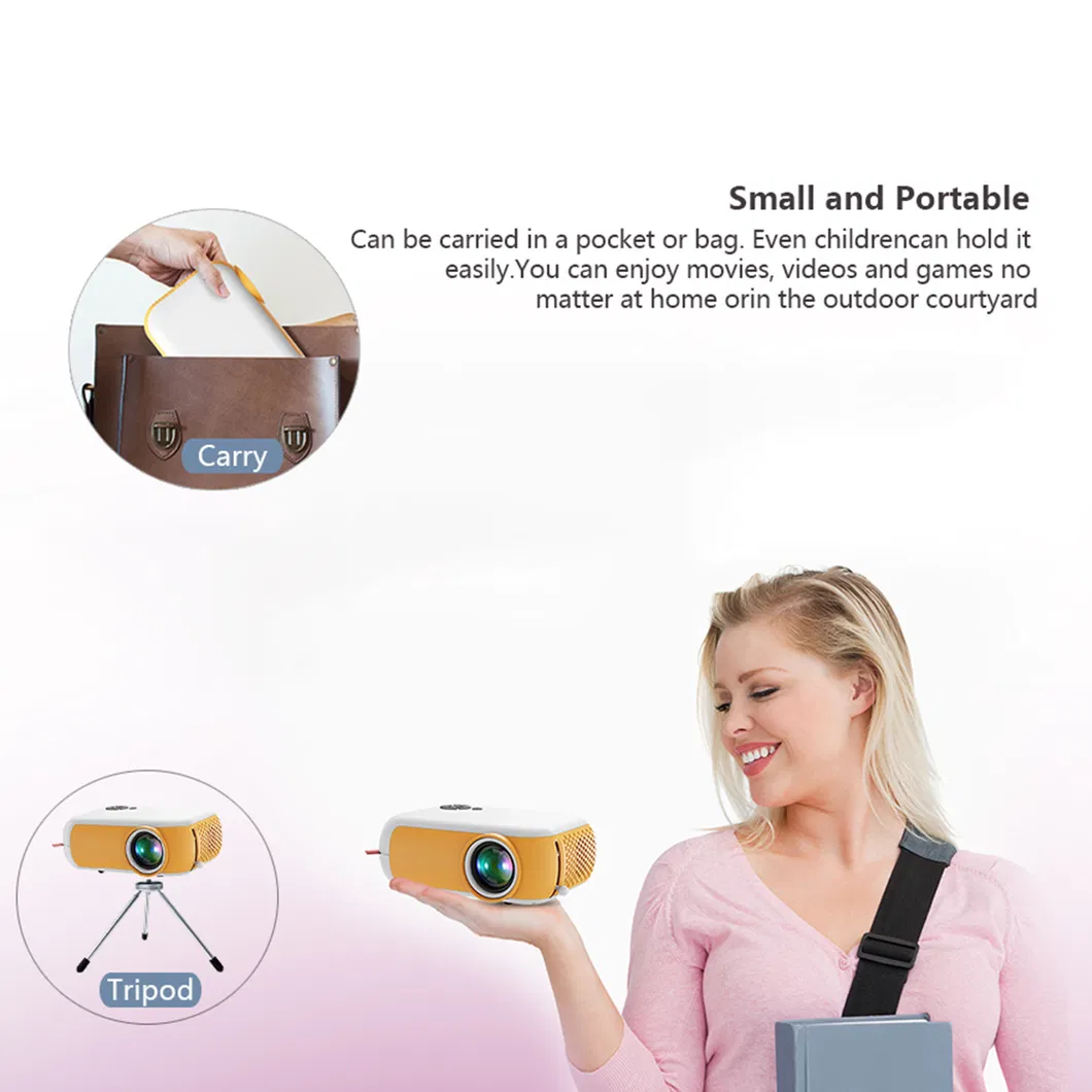 A10 480p Mini Projector LED Portable Compact Projector with HD/Audio out/USB/TF Card Ports for Home (CE RoHS FCC) - EU Plug