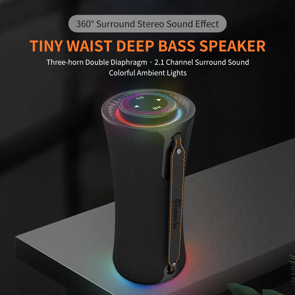Cyboris T16 Portable Wireless Bluetooth Speaker with RGB Lighting Stereo Surround Sound Music Player