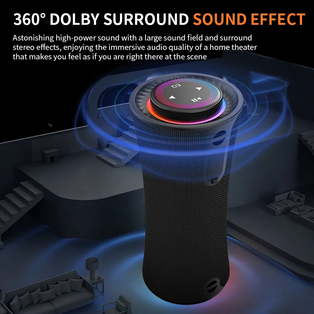 Cyboris T16 Portable Wireless Bluetooth Speaker with RGB Lighting Stereo Surround Sound Music Player