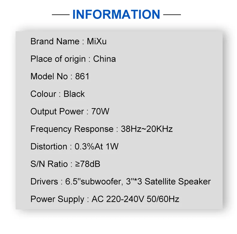 Mx-861 Private Home Theatre Speaker