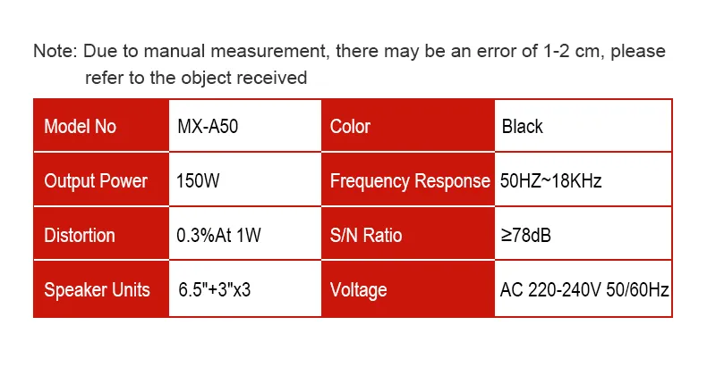 Mx-A50 Home Theatre Speaker