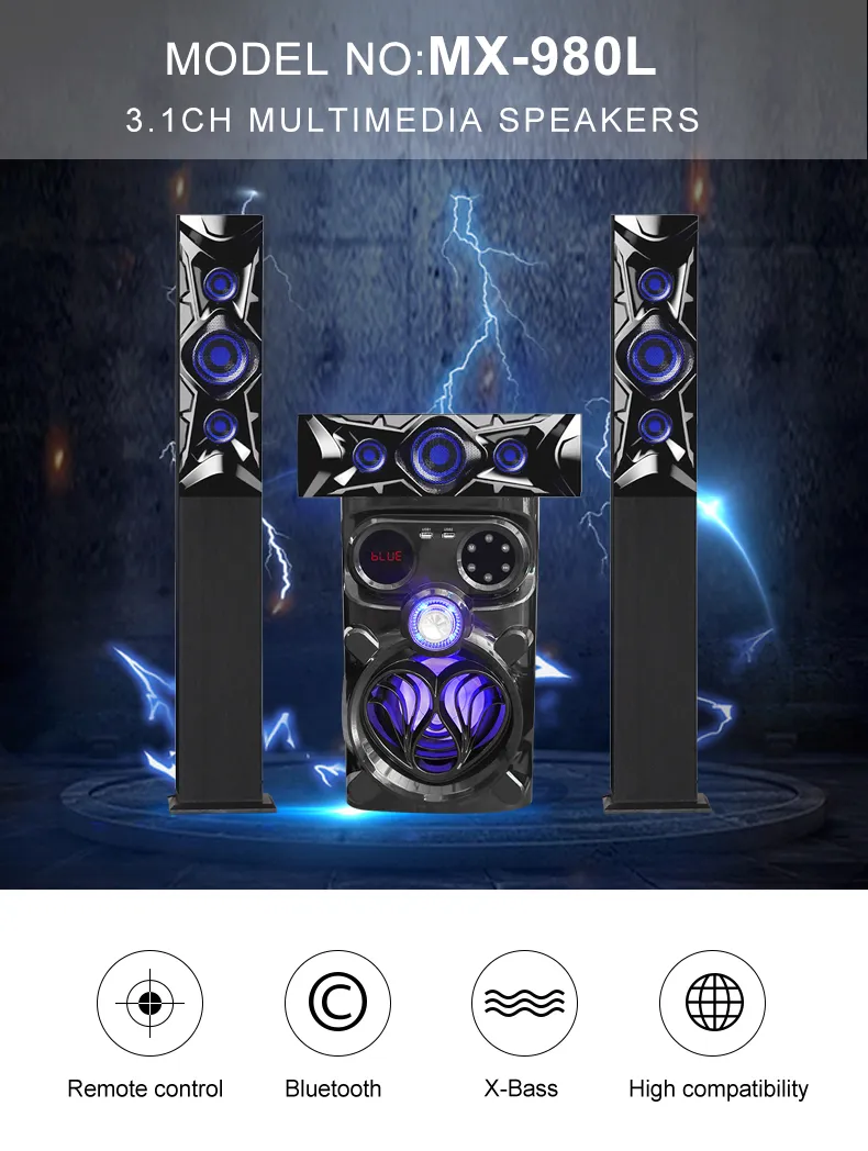 Wooden Sound System Home Theater Speaker MX-980L