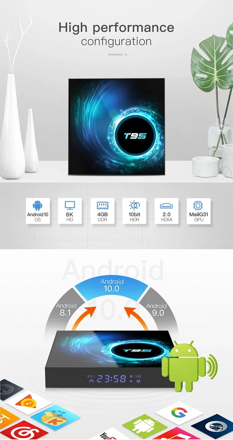 Android 10.0 16GB 32GB 64GB Media Player IPTV Set Top Box