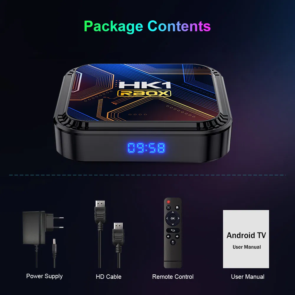 Mega Ott Lion Strong HK1 Rbox K8s with Infrared Remote Control Android 13 TV Box Rk3528 Dual WiFi 8K Player with Bt TV Set Top Box