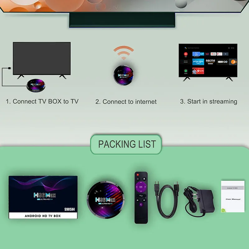 Android 11 TV Box 2g/16g 4G/32g 4G/64G Set Top Box S905X4 Network Set-Top Box