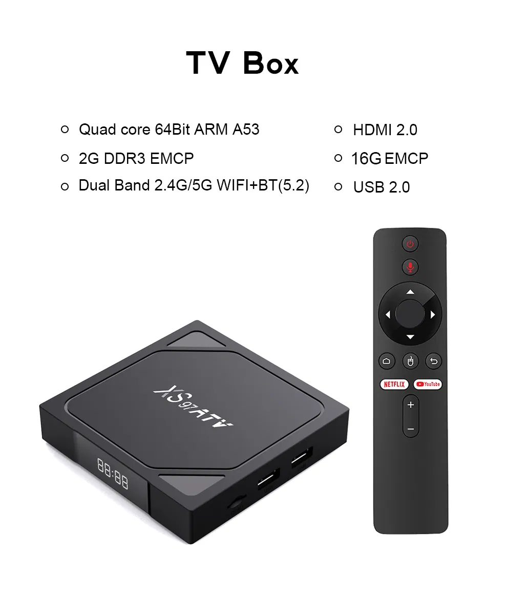 New Model Xs97 K2 Bt Android 10 Set Top Box with 4K