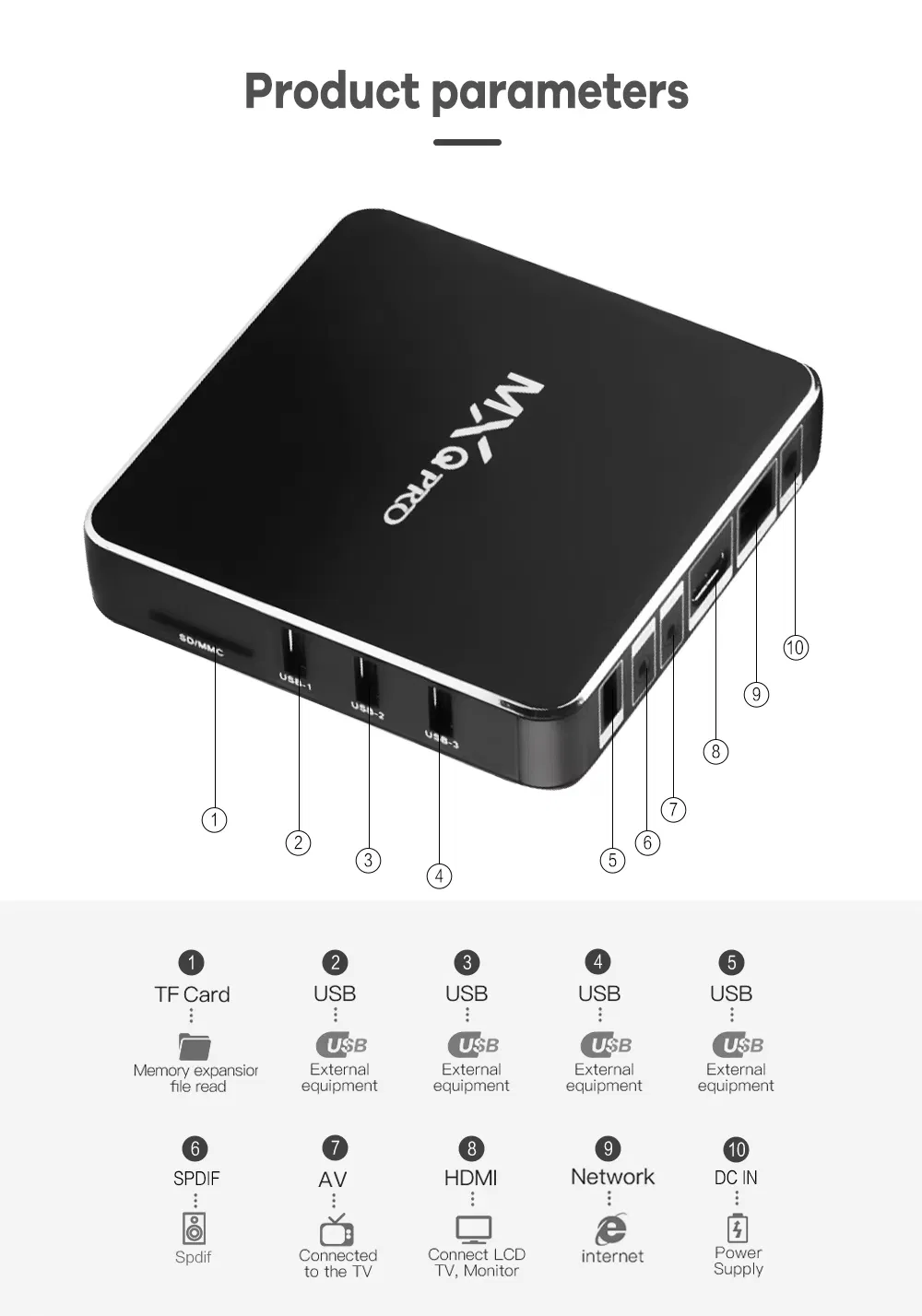 Rk3288A Mxqpro 4K Android 13 Smart TV Set Top Box