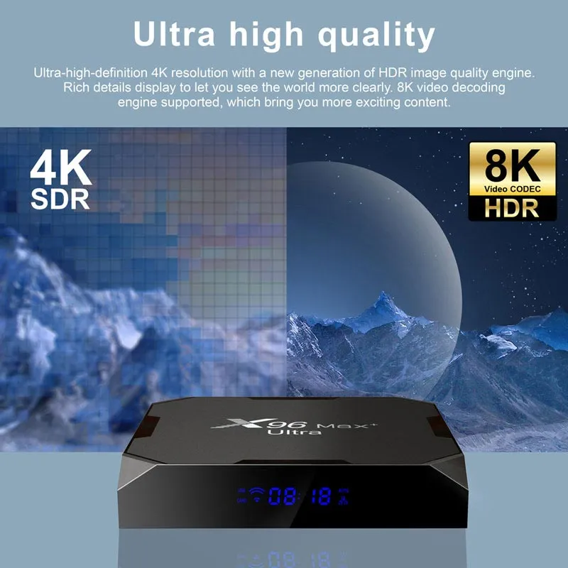 New Arrival X96 Max+ Ultra S905X4 4GB 64GB 8K Android 11 TV Box X96 Max Plus Set-Top Box