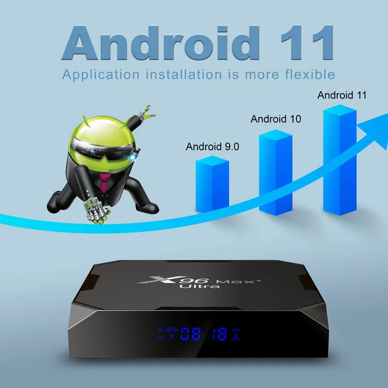 New Arrival X96 Max+ Ultra S905X4 4GB 64GB 8K Android 11 TV Box X96 Max Plus Set-Top Box