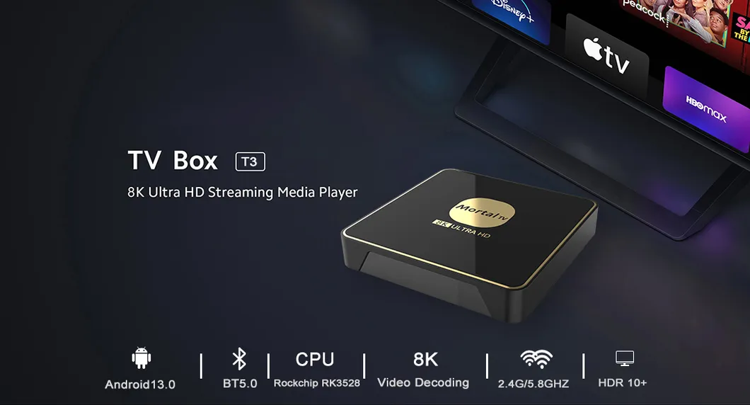 Set Top Box 4+128GB Max Ott Mortal T3 IPTV Box Cheap Sell