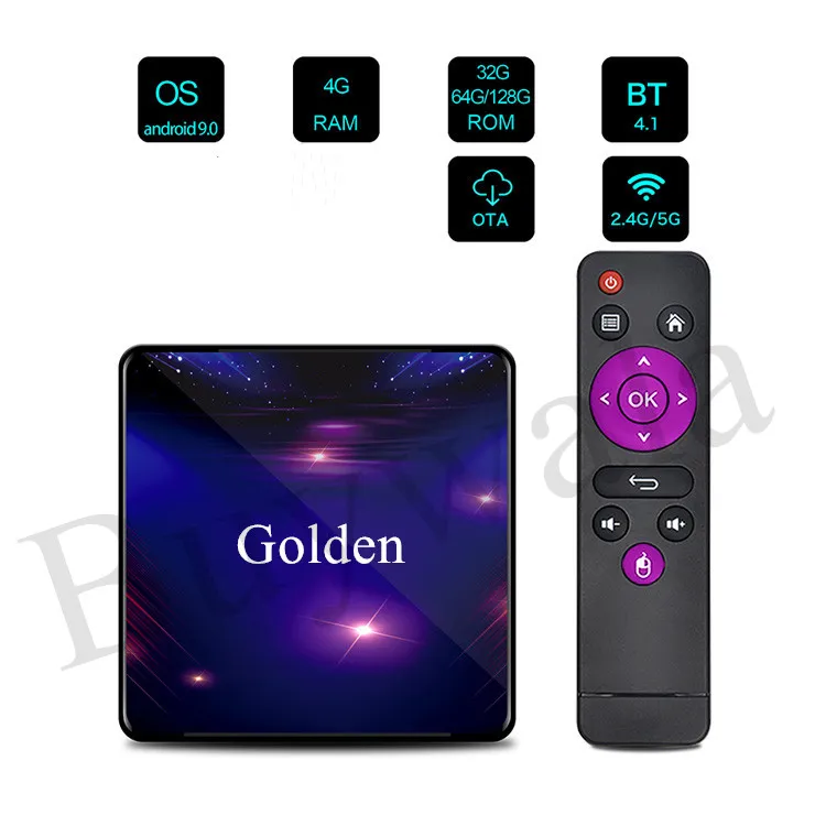Wholesale New Android Golden Set Top Box Android Smart TV 4K TV Box Amlogic S905W CPU