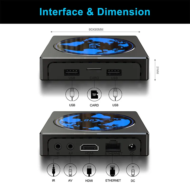 X98 Mini Dual WiFi 2.4G 5g Android 11 2GB 16GB Smart TV Box X98mini IPTV Set Top Box