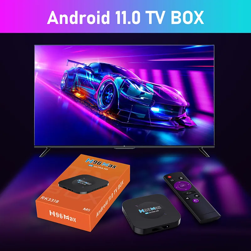 New Set Top Box Rk3318 1/8GB 2/16GB 4K HD Video Output Android 11.0 Smart TV Box