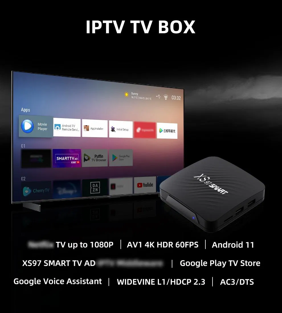 Xangshi 4GB RAM 32GB ROM Ott Set Top Box IPTV Player