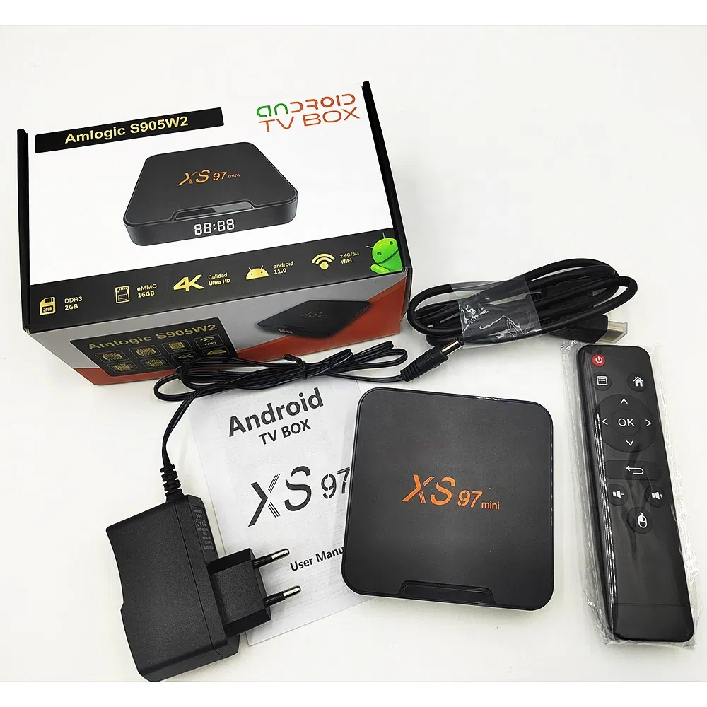 Xplus in TV Box Brasil IPTV S905W2 Xs97mini Dual WiFi 2+16GB Media Player Set Top Box Control Remoter Xs97mini