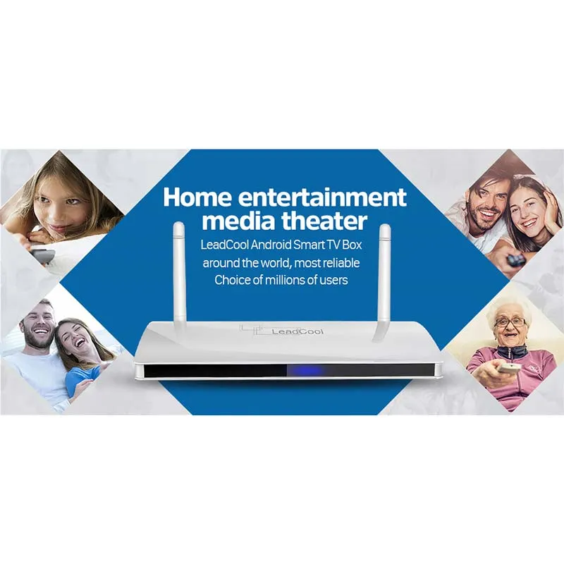 Leadcool Smart TV Box Android 9.0 Amlogic Set-Top Box 4K with 1 Year Livego
