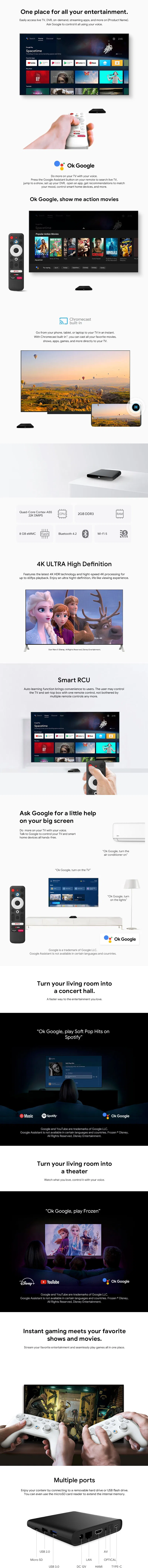 Gospell Factory Newest Android 10.0 TV Box Google Voice Search Amlogic S905X3 Quad Core 4K Hdr Smart Set Top Box