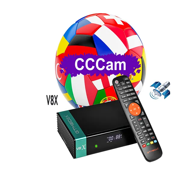 Satellite Receiver Set-Top Box V8X Ccczam Cline 7 Lines for Europe Poland Germany UK Italy Slovakia Osoam