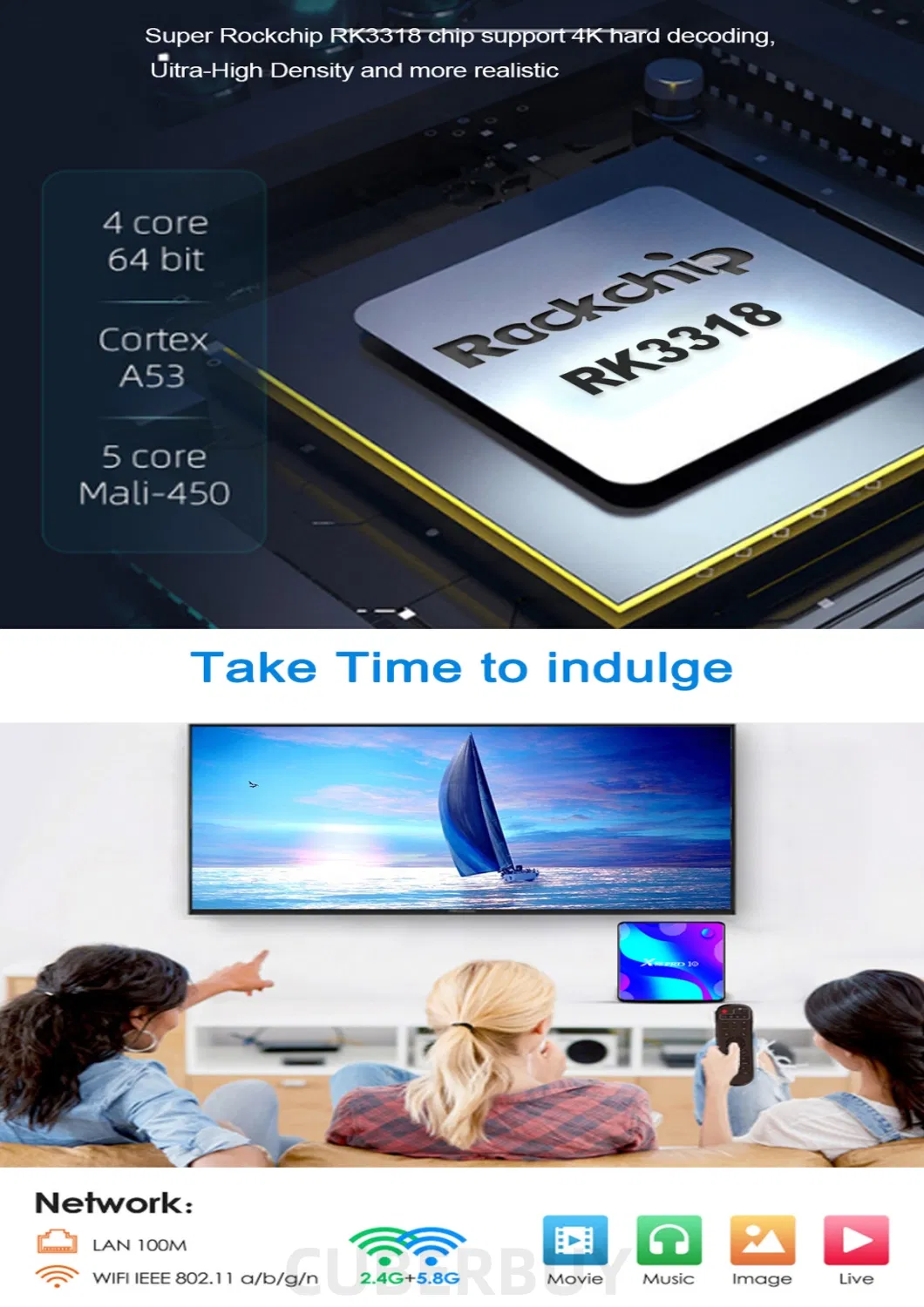 X88PRO 10 Android 10.0 Set Top Box with 12 Months Qhdtv