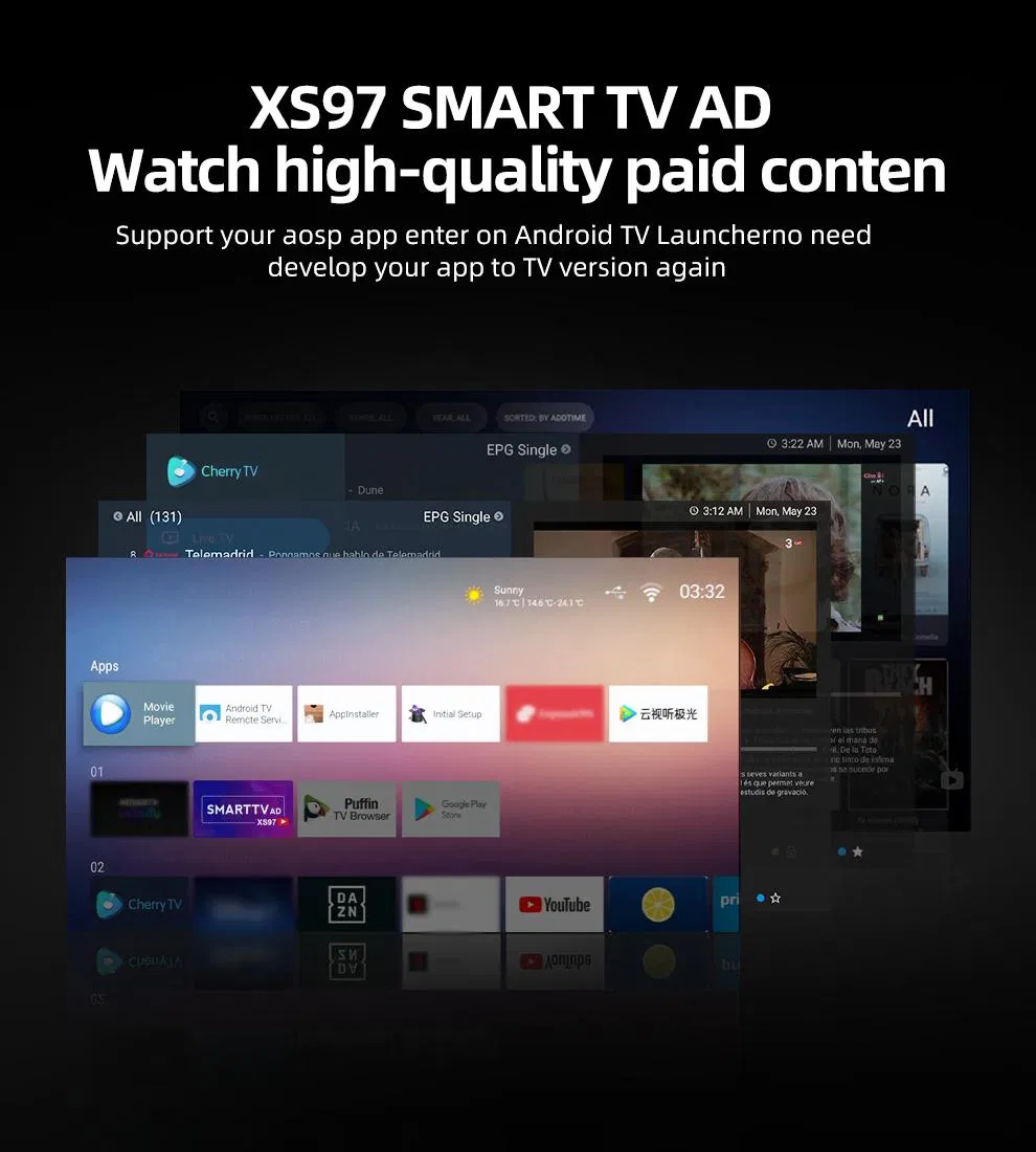 2024 Xs97 Smart Android TV Box Smart Tvbox S905y4 2.4G/5GHz Dual WiFi 4GB 32GB Media Player HD 4K Set Top Box