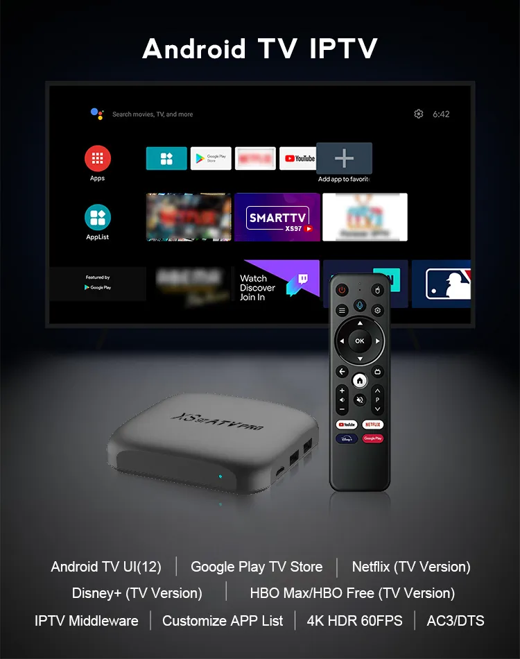 2025 Hot Selling Xs97 ATV PRO Set-Top Box with Bluttooth Remote Control and IPTV Application