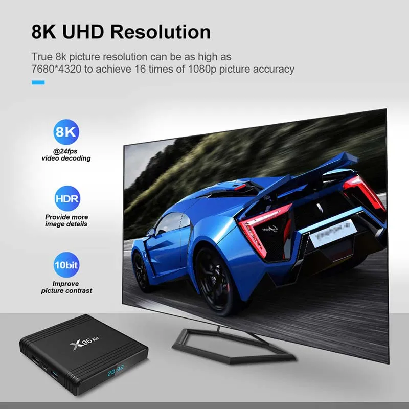 X96air Amlogic S905X3 64GB 2.4G/5g 8K Android 9.0 TV Set Top Box X96 Air Support Voice Remote