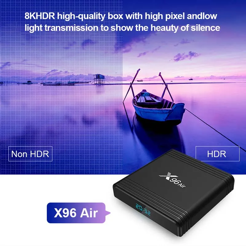 X96air Amlogic S905X3 64GB 2.4G/5g 8K Android 9.0 TV Set Top Box X96 Air Support Voice Remote