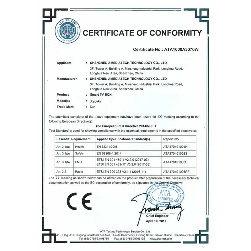 X96air Amlogic S905X3 64GB 2.4G/5g 8K Android 9.0 TV Set Top Box X96 Air Support Voice Remote