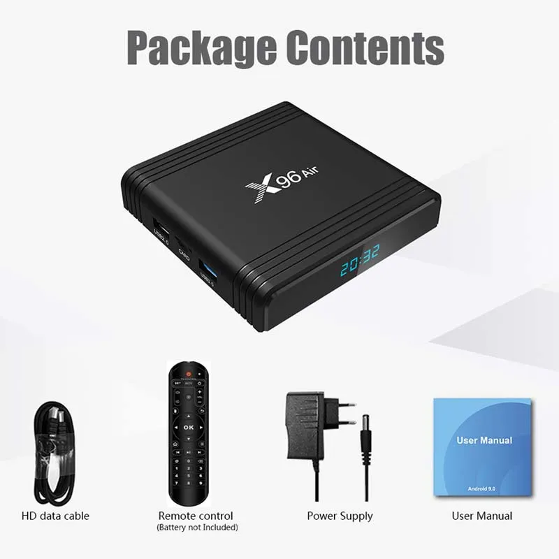 X96air Amlogic S905X3 64GB 2.4G/5g 8K Android 9.0 TV Set Top Box X96 Air Support Voice Remote