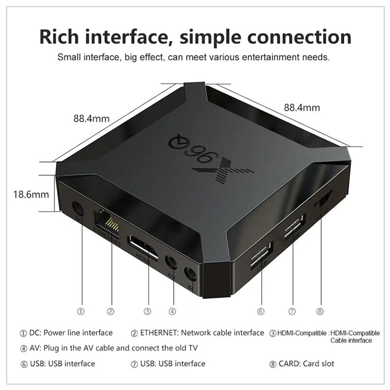 Original X96q Allwinner H313 8GB/16GB Android 10.0 TV Set Top Box 4K Media Player