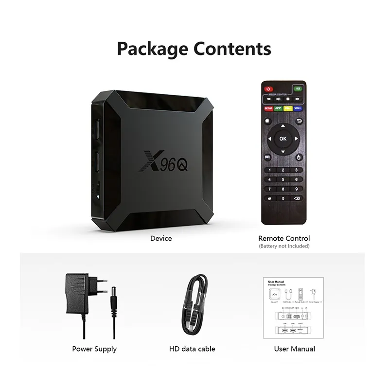 Original X96q Allwinner H313 8GB/16GB Android 10.0 TV Set Top Box 4K Media Player