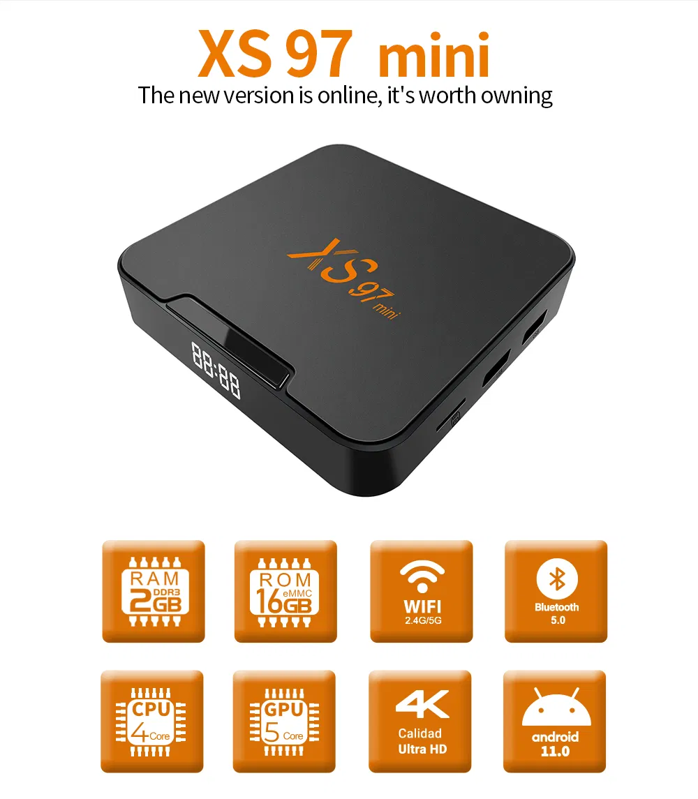 Original Xangshi Factory Amlogic S905W2 Streaming Devices TV Box IPTV Set Top Box Android 11.0 2.4G 5g Dual WiFi
