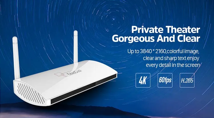 Leadcool Android Set Top Box 4K UHD TV-Box HD2.0A IPTV Decoder H. 265 Support with RJ45 &amp; USB for Streaming Special Offer