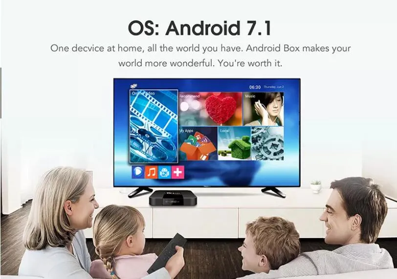 2022 Aosp Android 7.1/9.0 Ott TV Box H. 265 Amlogic S905W Quad Core Media Player Set Top Box Mini Android STB