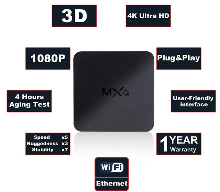 Quad Core Mxq-4K Set Top Box TV Box