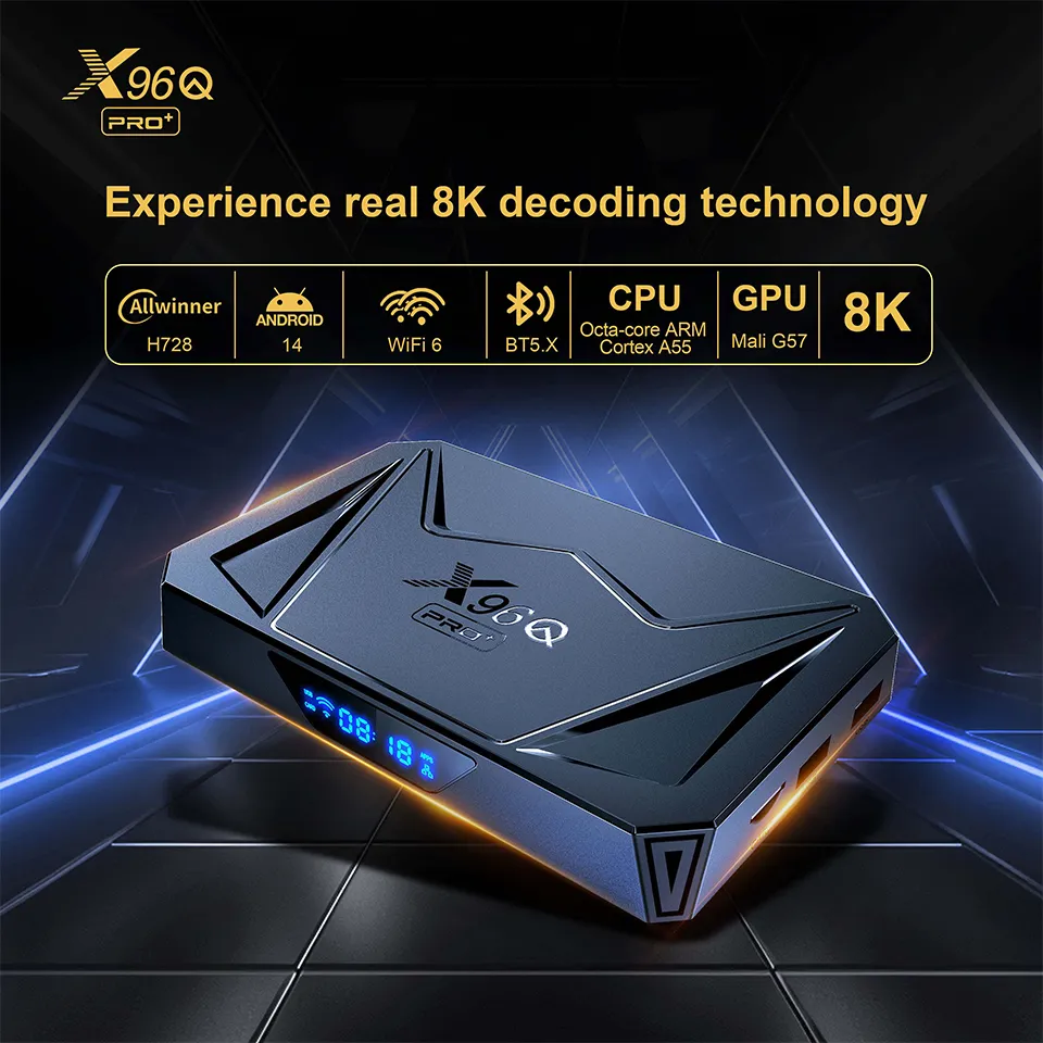 Android 14 TV Box X96q PRO+ Box Allwinner H728 4GB RAM 32GB ROM Bt5.0 8K Hdr Streaming Set Top Box