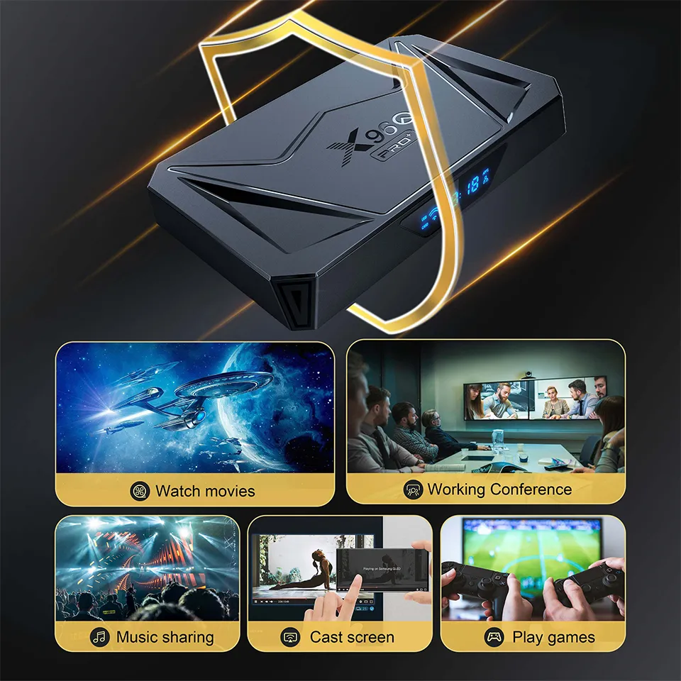 Android 14 TV Box X96q PRO+ Box Allwinner H728 4GB RAM 32GB ROM Bt5.0 8K Hdr Streaming Set Top Box