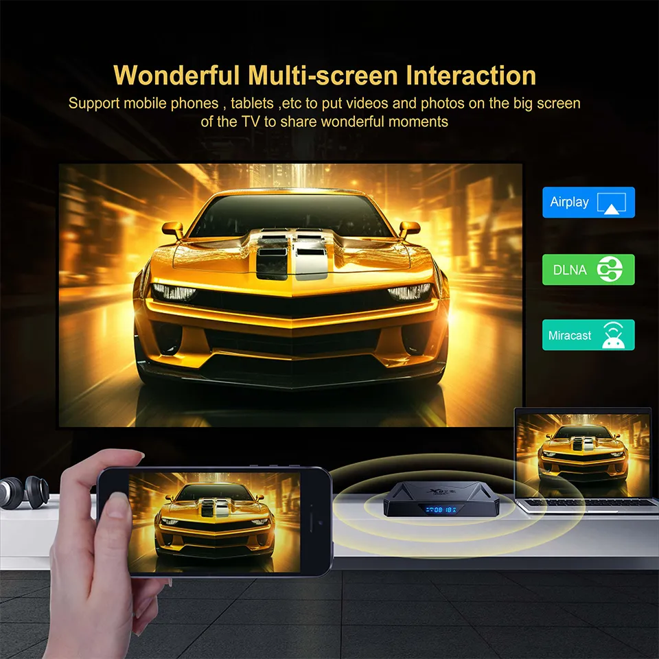 Android 14 TV Box X96q PRO+ Box Allwinner H728 4GB RAM 32GB ROM Bt5.0 8K Hdr Streaming Set Top Box