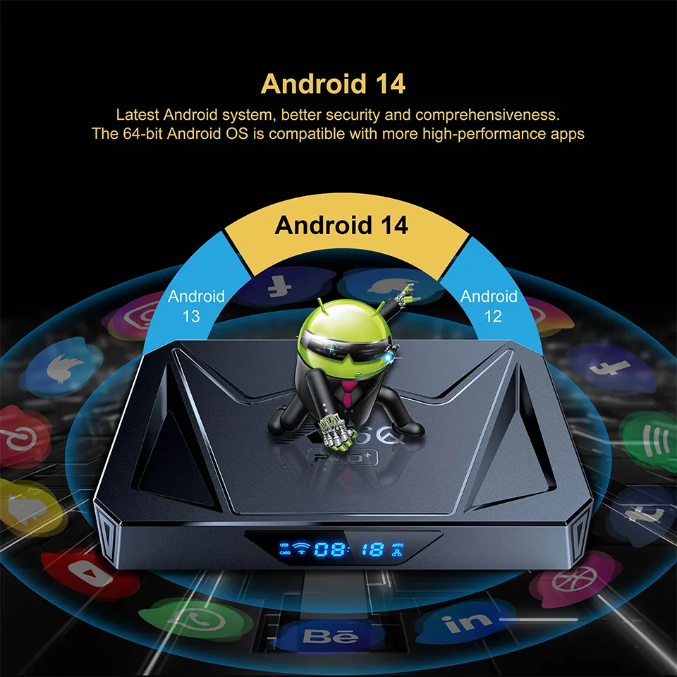 Android 14 TV Box X96q PRO+ Box Allwinner H728 4GB RAM 32GB ROM Bt5.0 8K Hdr Streaming Set Top Box