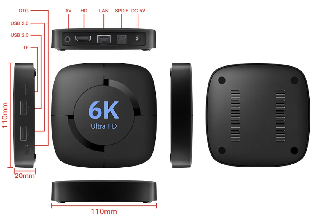 H616 Android 12.0 Network TV Set-Top Box 6K TV Box 2GB 16GB