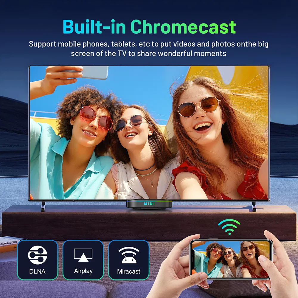 Promax Ott HK1 K8 Mini Android 14 OS Smart TV Box Voice Remote 2.4G 5.8g Dual WiFi 6 Rk3518 Chip 2g RAM 16g 32g ROM 4K Set Top Box