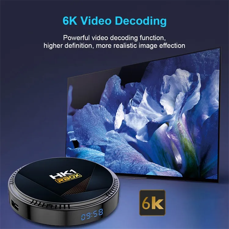 HK1 Rbox H8 Set Top Box Android 12.0 Digital TV Dual WiFi 4K HD Free Video Suppliers TV Box TV Set Box