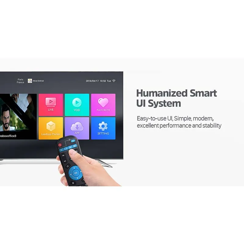 Hot Sale Leadcool Q1304 Rk3229 2g 16g Android 8.1 4K Smart TV Set-Top Box