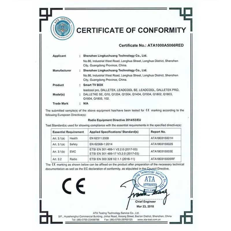 Hot Sale Leadcool Q1304 Rk3229 2g 16g Android 8.1 4K Smart TV Set-Top Box