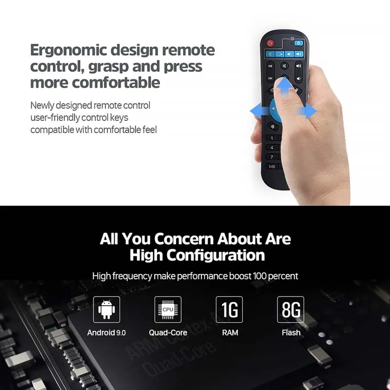 Leadcool Q9 S905W 2g 16g Android 9.0 1GB 8GB 2.4G WiFi 4K Smart IPTV Set-Top Box