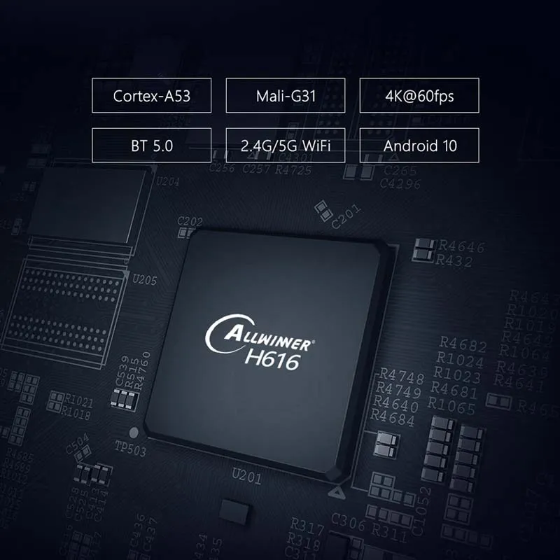 X96 Mate 4GB 64GB Android 10.0 Smart TV Box H616 2.4G/5g 4K Media Player Set Top Box X96mate