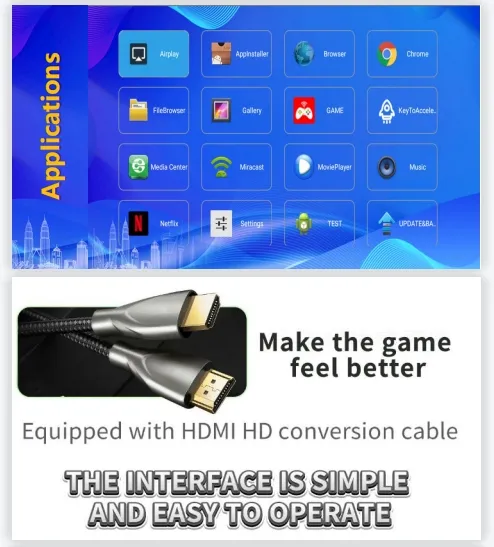 Smart Android Game Set-Top Box Gi5 Dual-Handle TV Game Console TV Home Game Console 10000 Simulators 2.4G Wireless