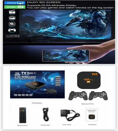 Smart Android Game Set-Top Box Gi5 Dual-Handle TV Game Console TV Home Game Console 10000 Simulators 2.4G Wireless