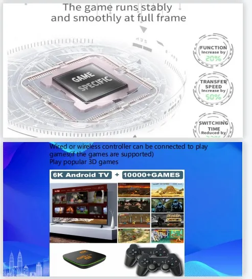 Smart Android Game Set-Top Box Gi5 Dual-Handle TV Game Console TV Home Game Console 10000 Simulators 2.4G Wireless