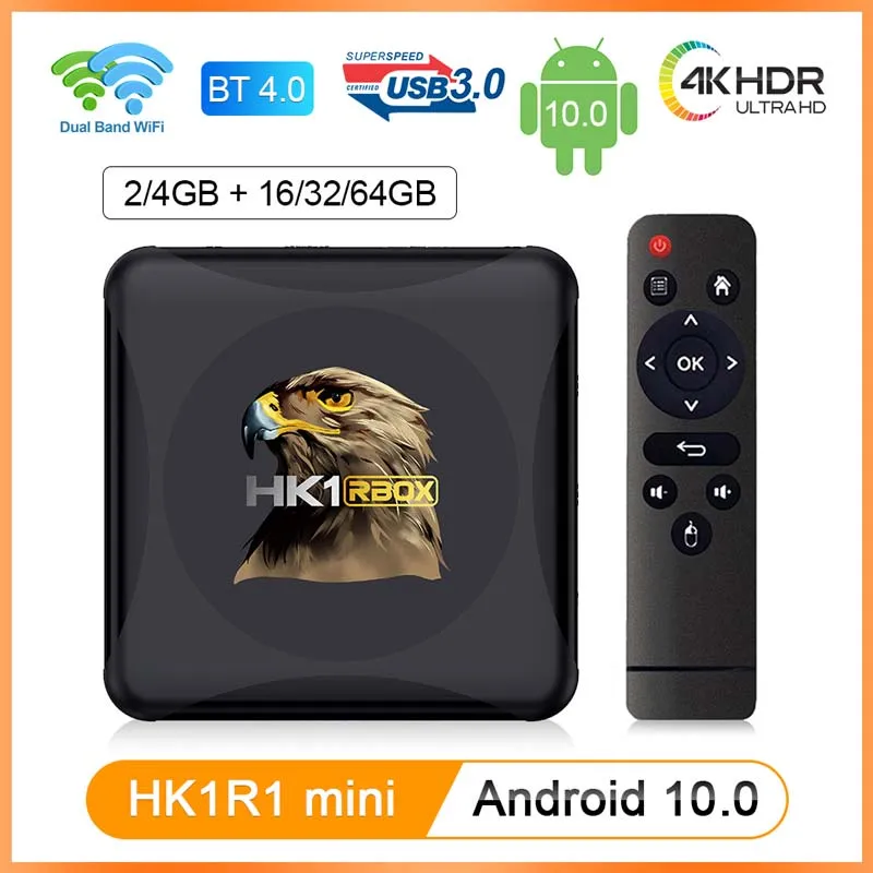 Mini HK1 R1 Android 10.0 4K TV Box Global Media Player Rk3318 TV Set Top Box HK1 R1 Mini